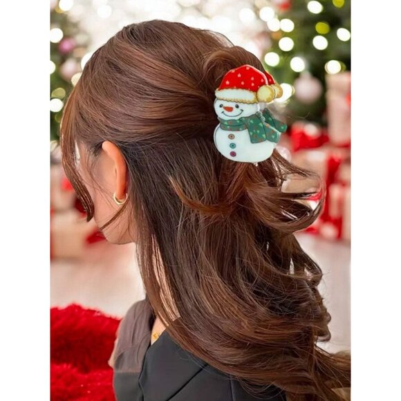 CARTOON SNOWMAN CLAW CLIP - Picture 2 of 8